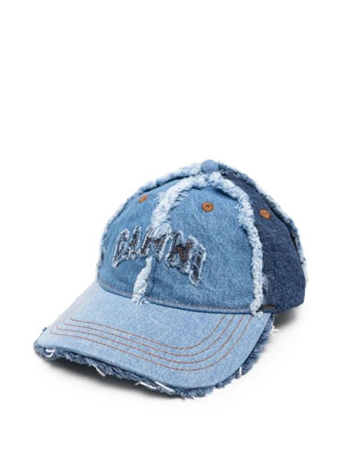 GANNI frayed panelled baseball cap - Blue - zdjęcie produktu nr 1
