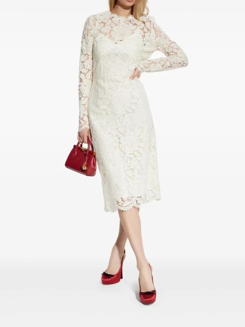 Dolce & Gabbana DNA floral-lace midi dress - White