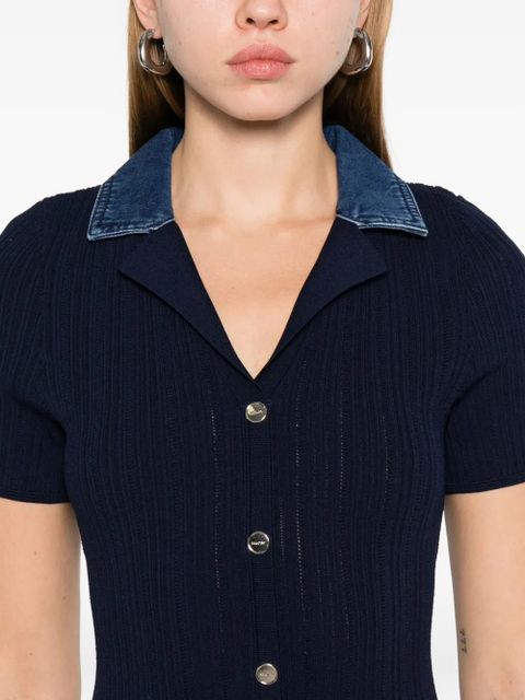 SANDRO v-neck knitted dress - Blue - zdjęcie produktu nr 2