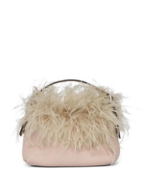 ATP Atelier Vadena feather-trim tote bag - Pink