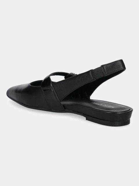 Marc O'Polo baleriny skórzane PENELOPE 2A kolor czarny z odkrytą piętą 50318781101100