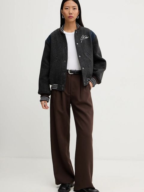 G-Star kurtka bomber z dodatkiem wełny kolor szary przejściowa D27339-E155 - zdjęcie produktu nr 2