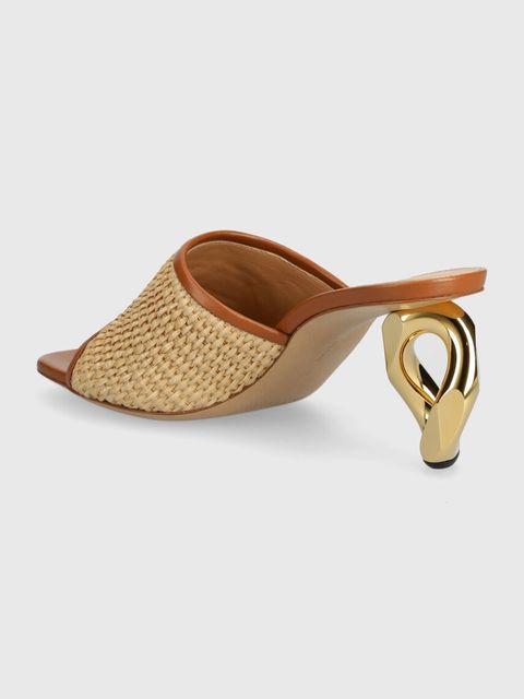 JW Anderson klapki Raffia Sandal damskie kolor beżowy na słupku ANW42230A - zdjęcie produktu nr 2
