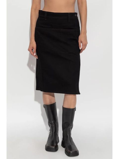LEMAIRE denim midi skirt - Black