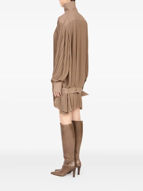 MM6 Maison Margiela pleated high-neck dress - Neutrals