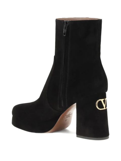 Valentino Garavani 95mm platform logo heel boots - Black