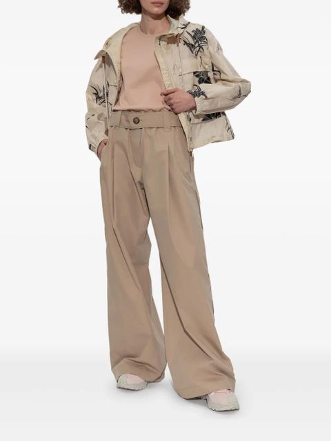 Moncler floral-print jacket - Neutrals