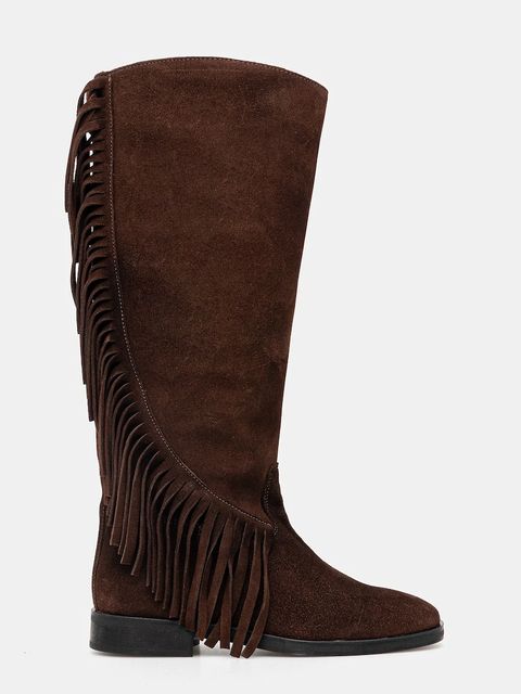 Steve Madden kozaki zamszowe Nigella damskie kolor brązowy na płaskim obcasie 11004914 - zdjęcie produktu nr 2