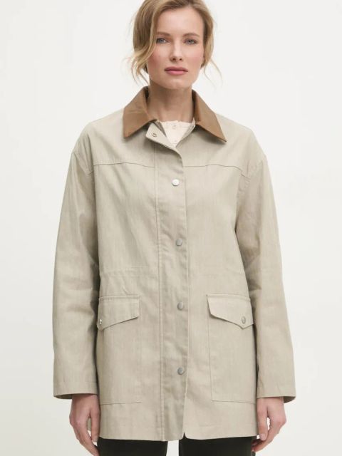 Answear.LAB kurtka kolor beżowy przejściowa