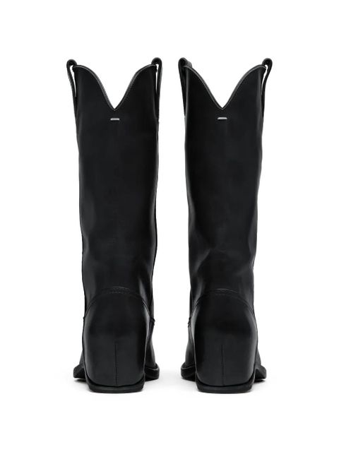 Maison Margiela pointed leather boots - Black