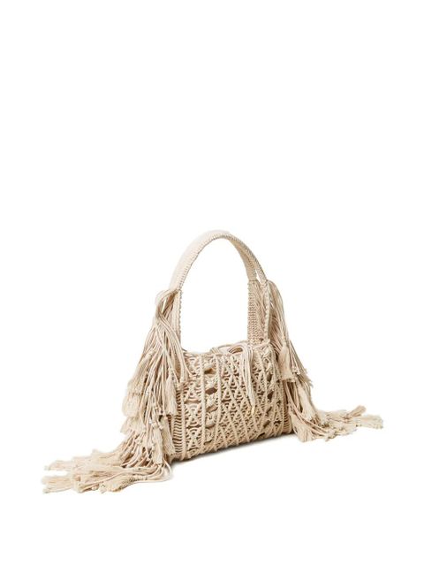 TWINSET fringed macramé tote bag - Neutrals - zdjęcie produktu nr 2