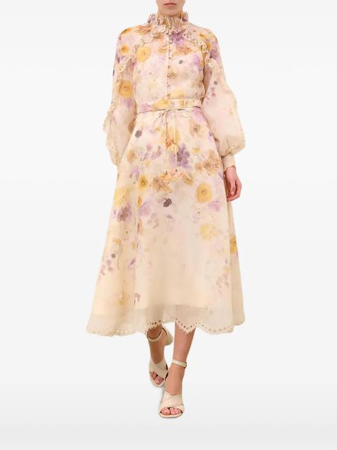 ZIMMERMANN Memento embroidered midi skirt - Neutrals - zdjęcie produktu nr 2