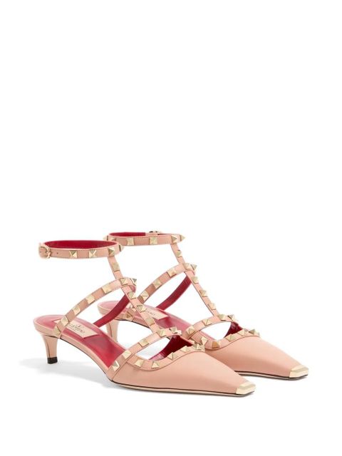 Valentino Garavani Rockstud court shoes in kid leather 40mm - Pink - zdjęcie produktu nr 2