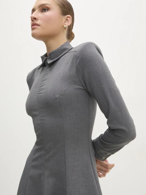 Answear.LAB sukienka kolor szary mini rozkloszowana