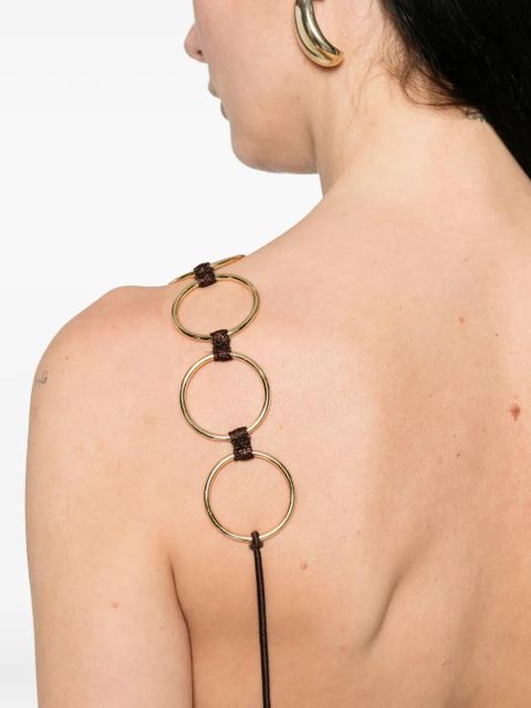 Oséree Lumière ring-detail mini dress - Brown