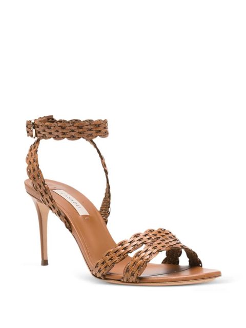 Casadei Julia Avenida woven-strap ankle-buckle sandals - Brown - zdjęcie produktu nr 2