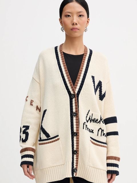 Weekend Max Mara kardigan BLASONE damski kolor beżowy 2615341061600 - zdjęcie produktu nr 1