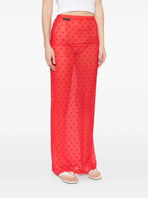 Marine Serre Moon Plumetis mesh skirt - Red