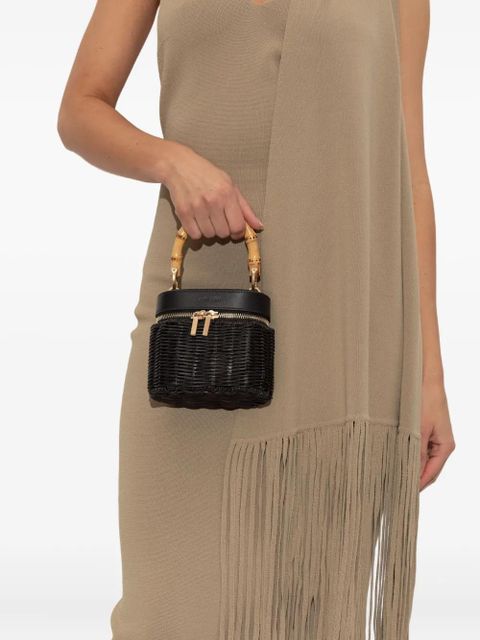 Cult Gaia bamboo-handle woven tote bag - Black