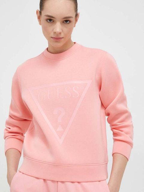 Guess bluza damska kolor różowy z nadrukiem