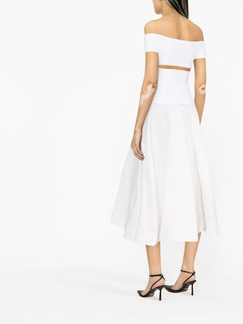 Alexander McQueen cut-out off-shoulder top - White