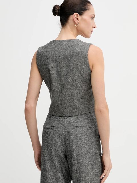 Pedro del Hierro kamizelka kolor szary jednorzędowa 7312264