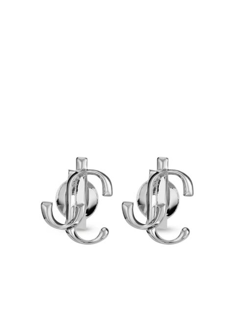 Jimmy Choo logo-lettering stud earrings - Silver - zdjęcie produktu nr 1