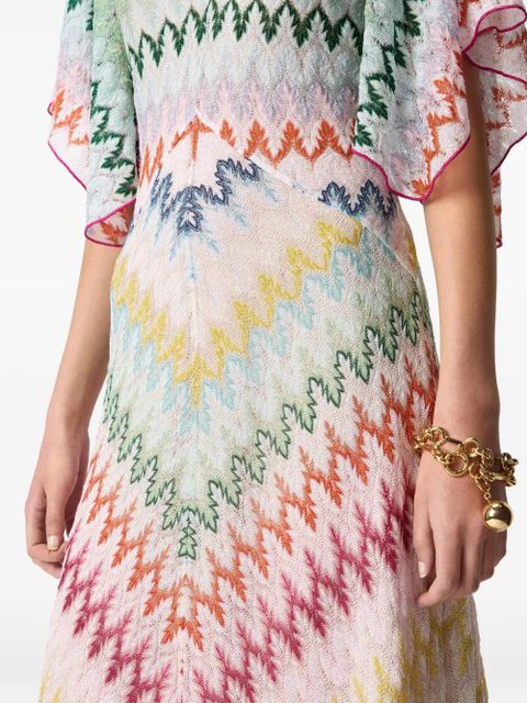 Missoni V-neck chevron-pattern maxi dress - Neutrals