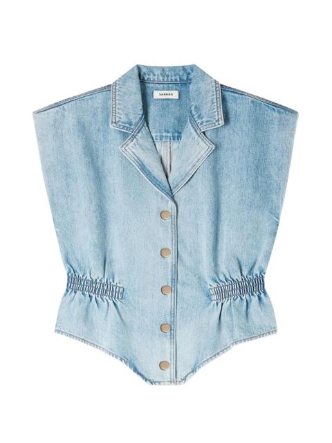 SANDRO button-up denim top - Blue - zdjęcie produktu nr 1
