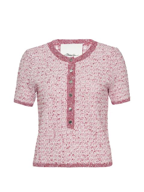 3.1 Phillip Lim short-sleeved bouclé top - Red - zdjęcie produktu nr 1