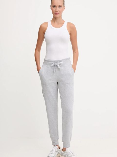Dkny spodnie dresowe damskie kolor szary gładkie DP5P3496 - zdjęcie produktu nr 2