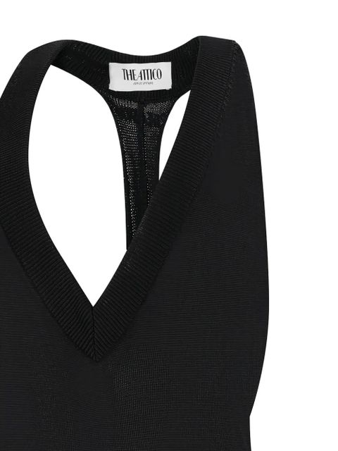 The Attico draped midi dress - Black