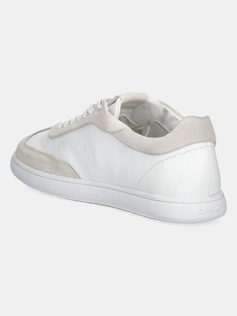 Calvin Klein sneakersy skórzane CUPSOLE LACE UP - LTH SUE MIX