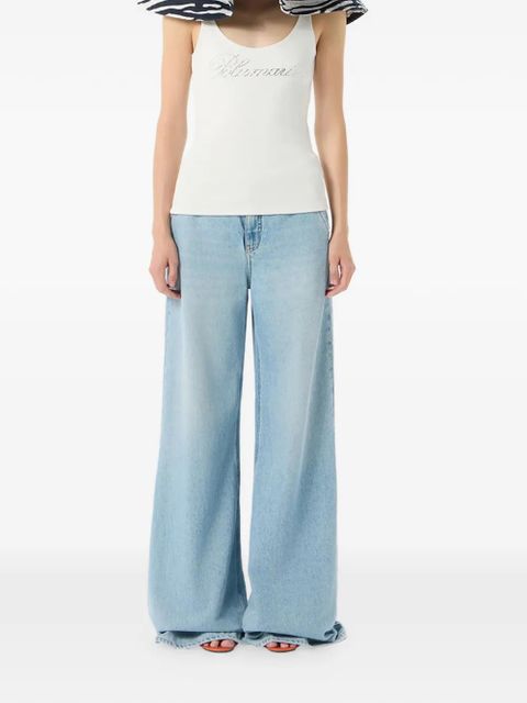 Blumarine stone washed palazzo pants - Blue - zdjęcie produktu nr 2