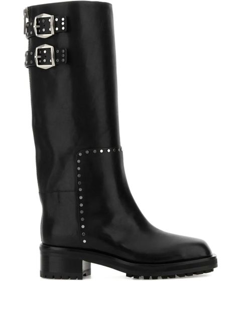Jimmy Choo 50mm Brooklyn KB buckle studded boots - Black - zdjęcie produktu nr 1