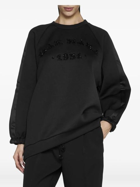 Max Mara embellished satin-panel sweatshirt - Black