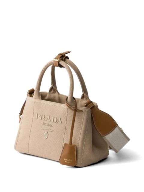 Prada Jardini re cotton canvas mini-bag - Neutrals