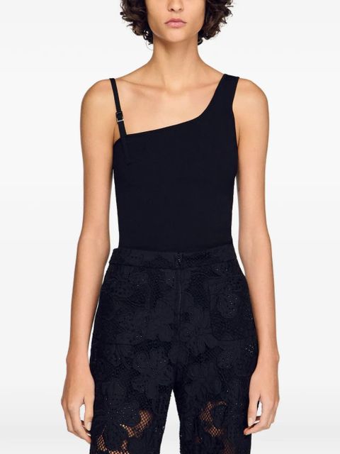 SANDRO asymmetric knit jumper - Black