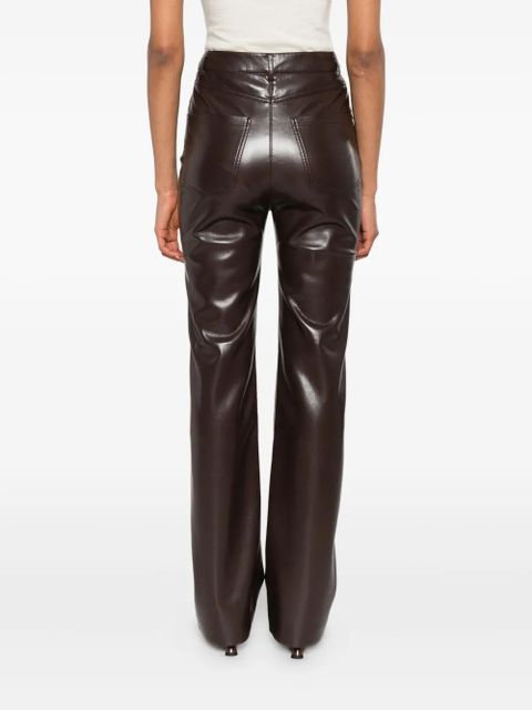 Nanushka five-pocket leather trousers - Brown