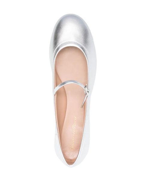 Gianvito Rossi Carla leather ballerina flats - Silver