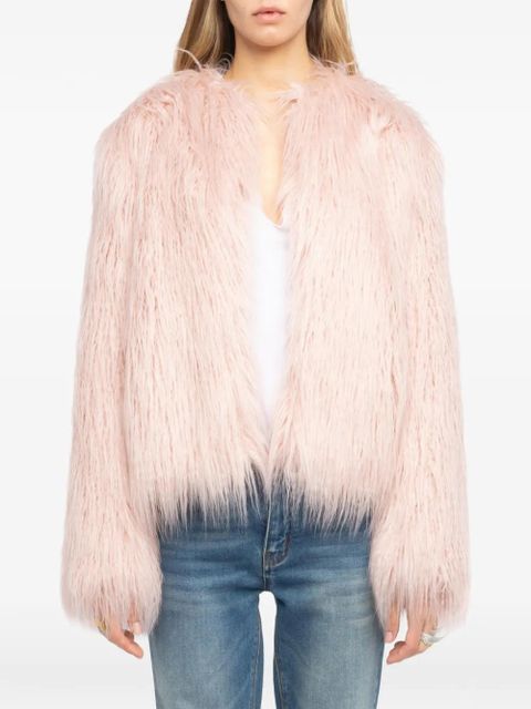 Zadig&Voltaire Freddie Curly faux fur coat - Pink