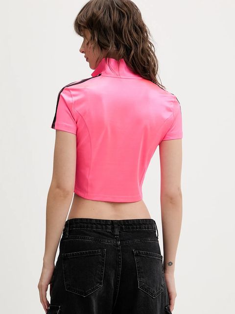 adidas Originals t-shirt Adicolor damski kolor różowy z półgolfem JY2546 - zdjęcie produktu nr 2