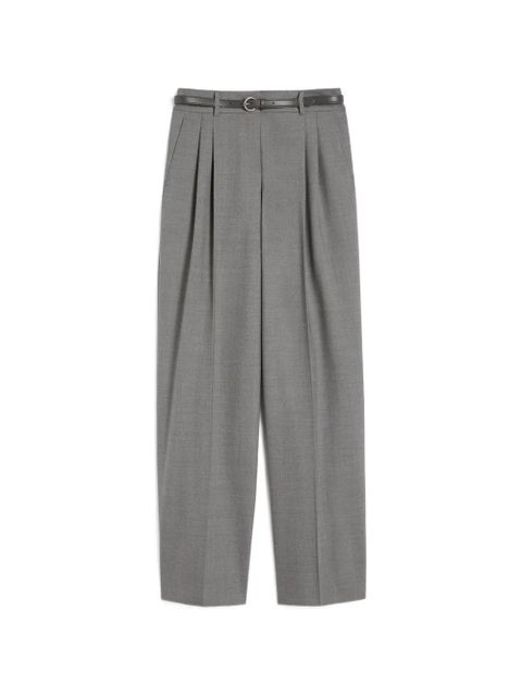Max Mara Entrata belted pleated trousers - Grey - zdjęcie produktu nr 1