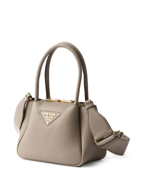 Prada mini leather tote bag - Brown