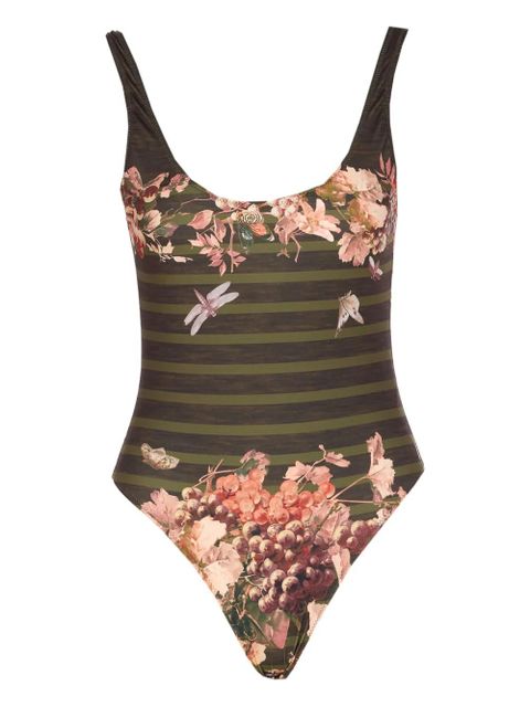Jean Paul Gaultier floral-print striped swimsuit - Green - zdjęcie produktu nr 1
