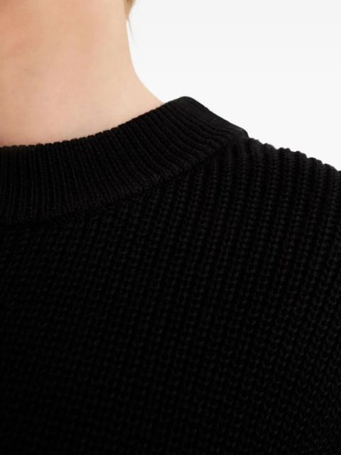 Aya Muse round-neck ribbed sweater - Black