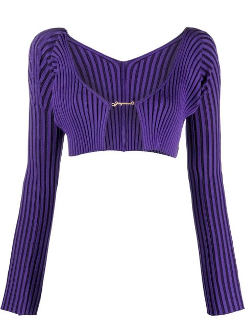 Jacquemus La Maille Pralu cropped cardigan - Purple - zdjęcie produktu nr 1