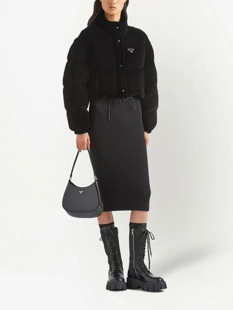 Prada convertible velvet down jacket - Black - zdjęcie produktu nr 2