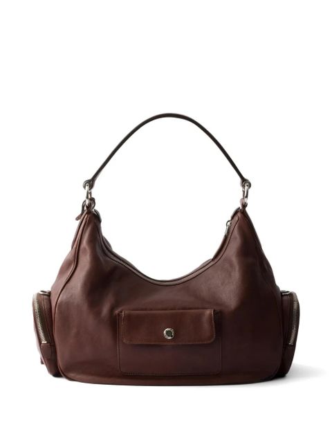 Prada medium washed leather bag - Brown - zdjęcie produktu nr 2