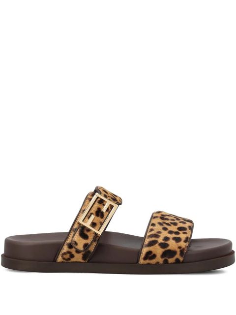 FENDI Feel leopard-print buckle sandals - Brown - zdjęcie produktu nr 1
